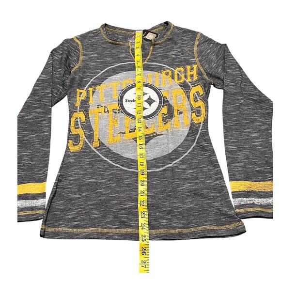 Pittsburgh Steelers Majestic NFL Long Sleeve V-Neck Shirt Women's, Size S NWOT - Picture 2 of 7